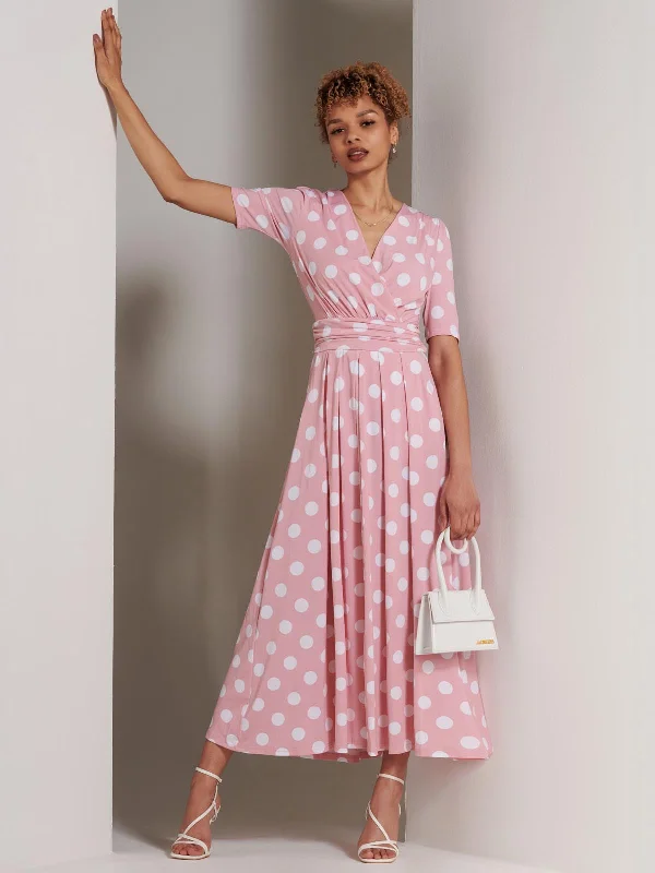 Women's Clothing With Trendy Designs Limited Time Flash Sale Jolie Moi Odelia Wrap Front Maxi Dress, Light Pink Women's Clothing With Trendy Designs Limited Time Flash Sale Jolie Moi Odelia Wrap Front Maxi Dress, Light Pink