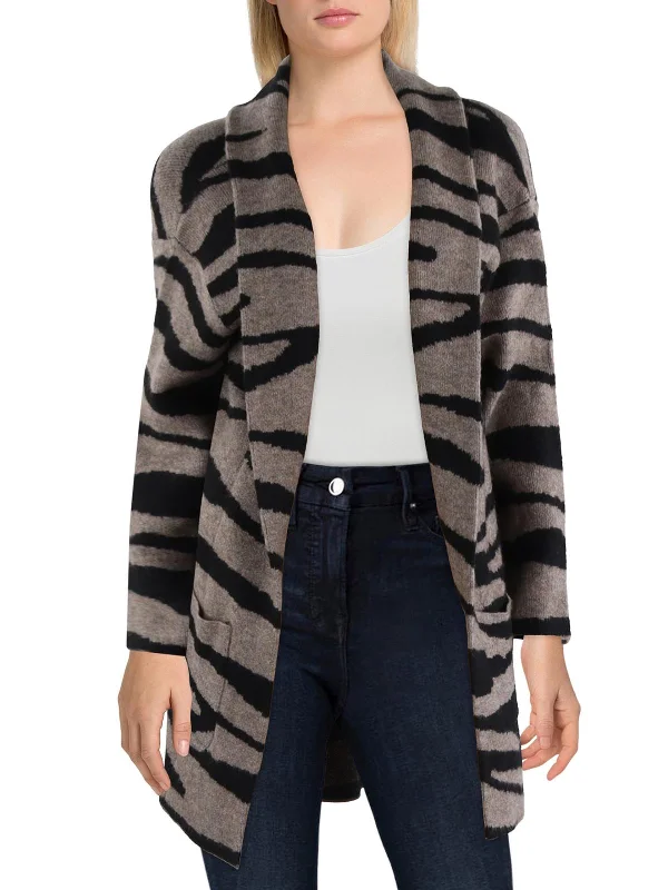 Women's Sporty Clothes Must-Have Style Discounts Womens Animal Print Open Front Cardigan Sweater