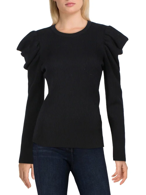 Stylish And Comfortable Clothing For Women Best Sellers Womens Wool Blend Puff Sleeve Crewneck Sweater