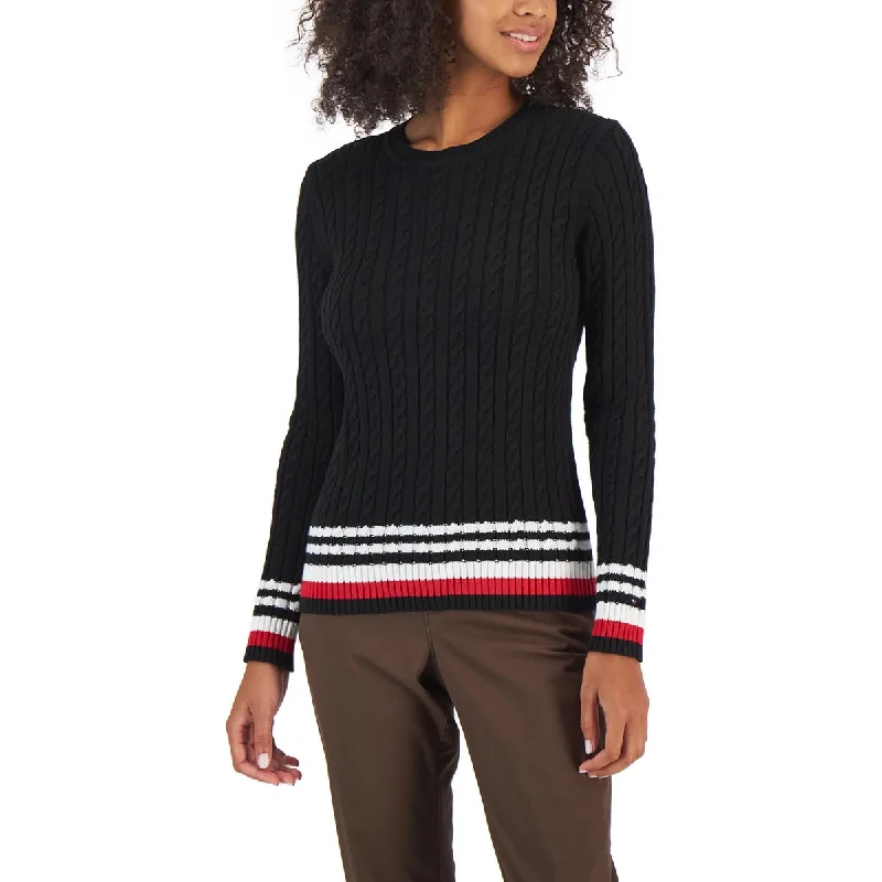 Women's Date Night Outfit Seasonal Clearance Womens Cable Knit Pullover Crewneck Sweater