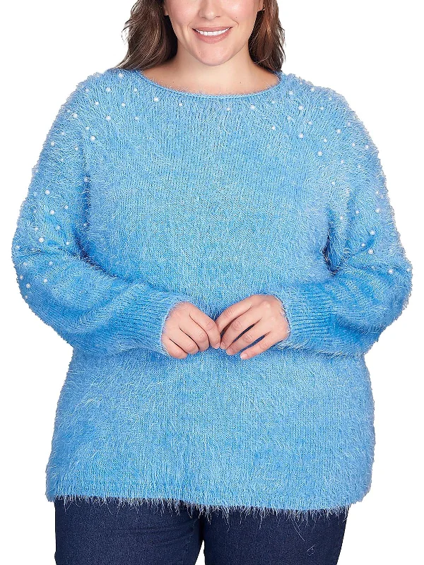 Women's Clothing Cozy Chic Promotions Womens Eyelash Embellished Pullover Sweater