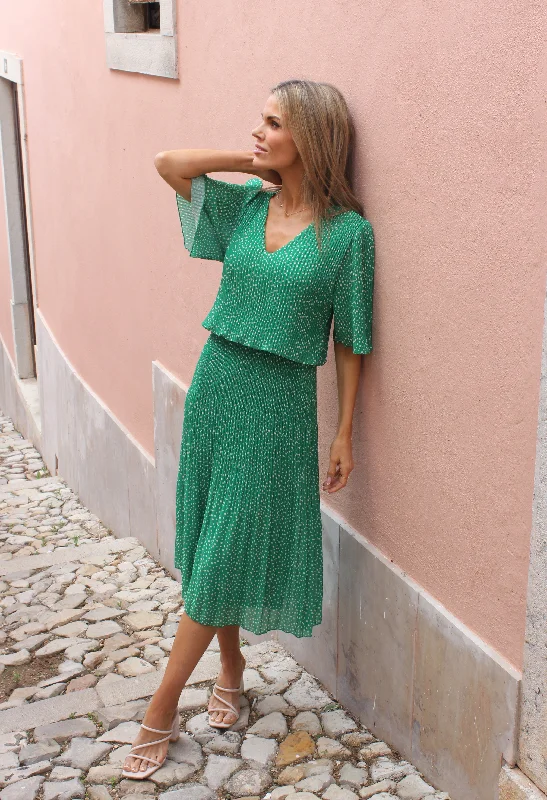 Women's Transitional Outfit Flash Sales Polka Plisse Dress