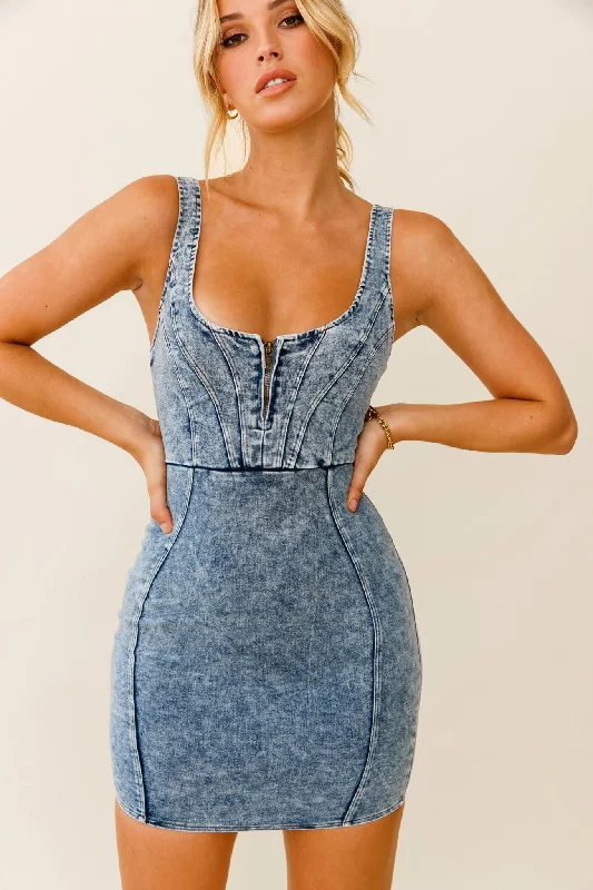 Women's Trendy Clothes Sophisticated Style Offers Rhythm Wide Strap Bodycon Mini Dress Washed Blue Women's Trendy Clothes Sophisticated Style Offers Rhythm Wide Strap Bodycon Mini Dress Washed Blue
