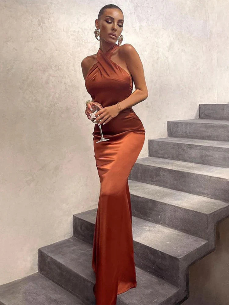 Women's Stylish Outdoor Outfit Bold Style Discounts Sleeveless Cross Halter Backless Bodycon Sexy Elegant Party Club Evening Summer Maxi Dress Women Women's Stylish Outdoor Outfit Bold Style Discounts Sleeveless Cross Halter Backless Bodycon Sexy Elegant Party Club Evening Summer Maxi Dress Women