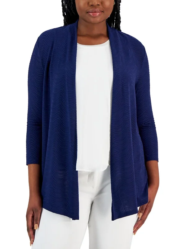 Women's Plus-Size Casual Outfit Must Haves Womens Ribbed Open Front Cardigan Sweater