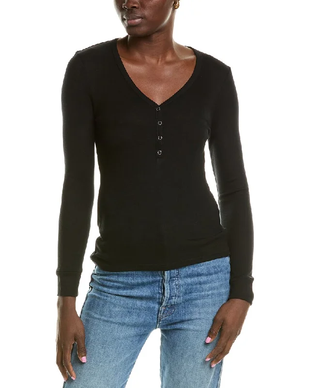 Women's Transitional Outfit Easy Elegance Sales Enza Costa Baby Rib Cashmere-Blend Henley Shirt Women's Transitional Outfit Easy Elegance Sales Enza Costa Baby Rib Cashmere-Blend Henley Shirt