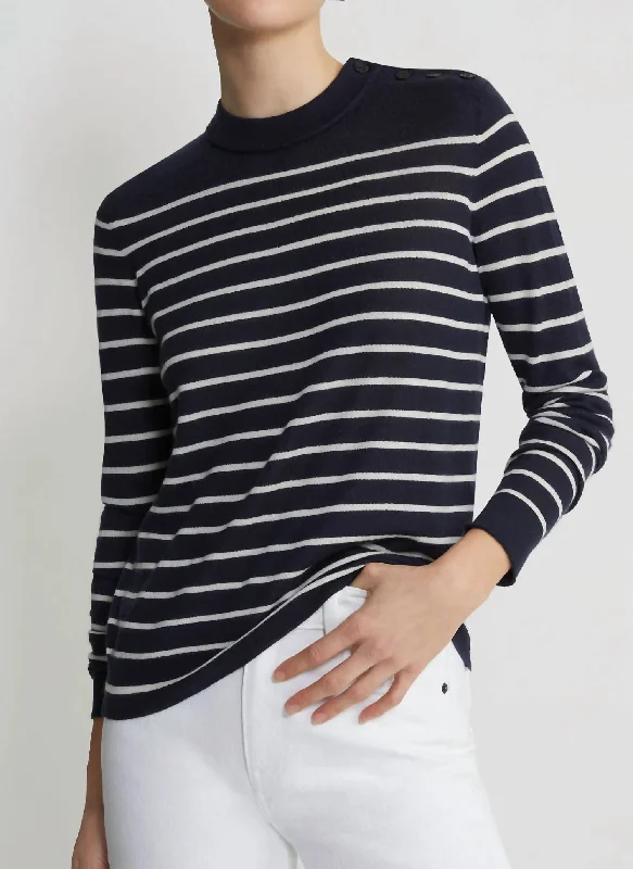 Casual Chic Clothing For Women Cool Prices Nautical Stripe Sweater In Ink Multi