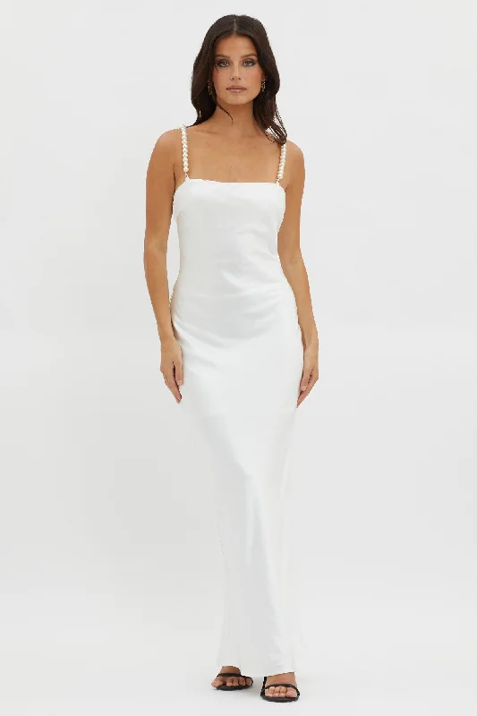 Women's Comfortable Garments Style Upgrade Saving Grace Pearl Strap Maxi Dress Oyster Women's Comfortable Garments Style Upgrade Saving Grace Pearl Strap Maxi Dress Oyster