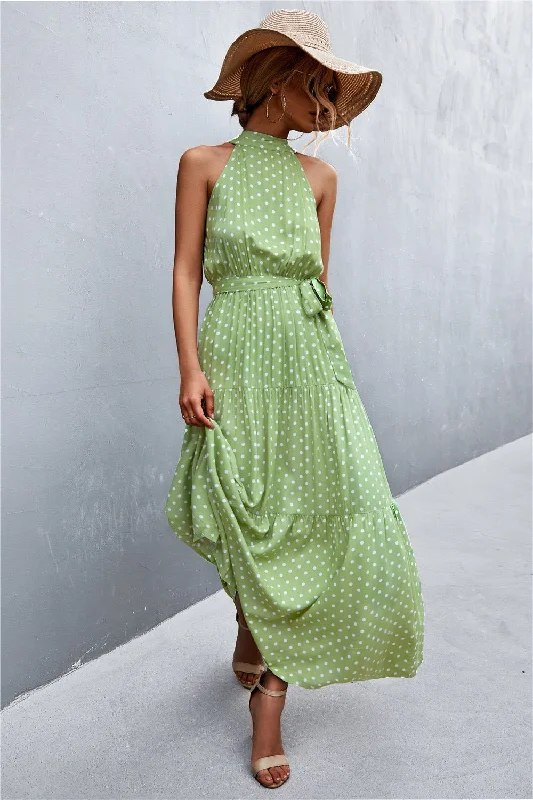 Women's High-Fashion Clothes Contemporary Casual Deals Printed Sleeveless Tie Waist Maxi Dress Women's High-Fashion Clothes Contemporary Casual Deals Printed Sleeveless Tie Waist Maxi Dress