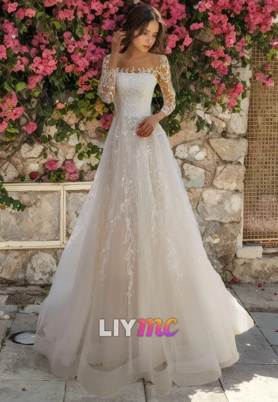 Women's Classic Outfit Low Price Special Square Long Sleeves Appliques Ball Gown Wedding Dress Women's Classic Outfit Low Price Special Square Long Sleeves Appliques Ball Gown Wedding Dress