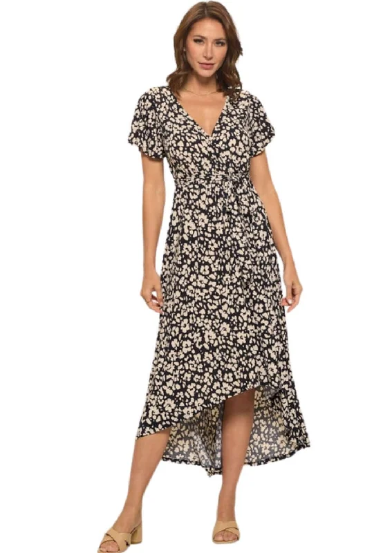 Women's Clothing Sets You'Ll Love Us Because Black & Tan Floral Printed Maxi Dress