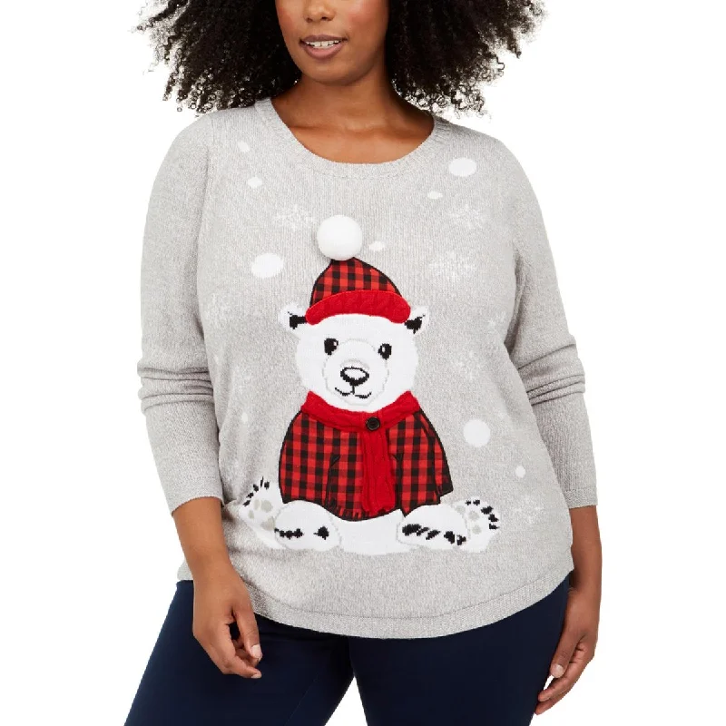 Women's Clothing Outfit Set Limited Stock, Big Discounts Plus Buffalo Bear Womens Plaid Festive Christmas Sweater