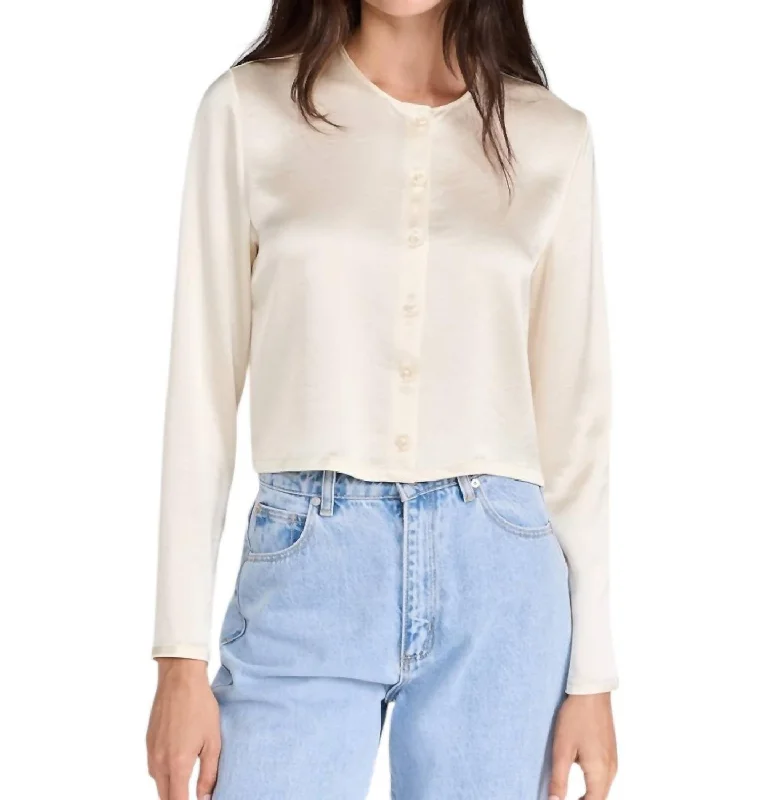 Women's Charming Outfit For Events On-Trend Fashion Offers Barb Crew Cardigan In Cream Women's Charming Outfit For Events On-Trend Fashion Offers Barb Crew Cardigan In Cream