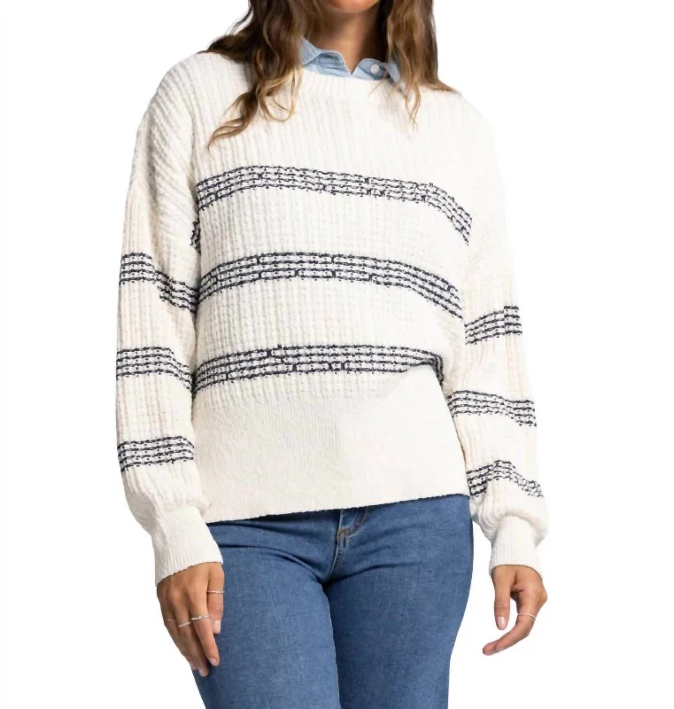 Women's Work Apparel Comfortable Chic Monica Sweater In White Indigo