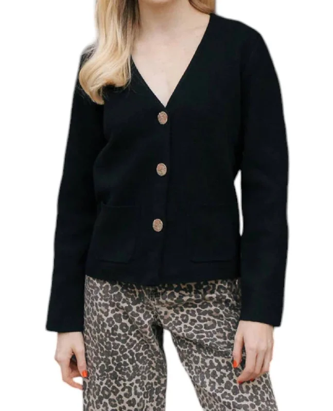 Women's Work Outfit Urban Elegance Deals Button Up Cardigan In Black