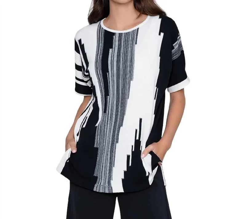 Plus-Size Women's Clothing Must-Have Style Discounts Instant Chic Sweater In Black/soft White Plus-Size Women's Clothing Must-Have Style Discounts Instant Chic Sweater In Black/soft White