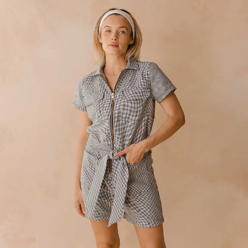 Casual Clothes For Women Chic Trends Unveiled City Romper, Houndstooth