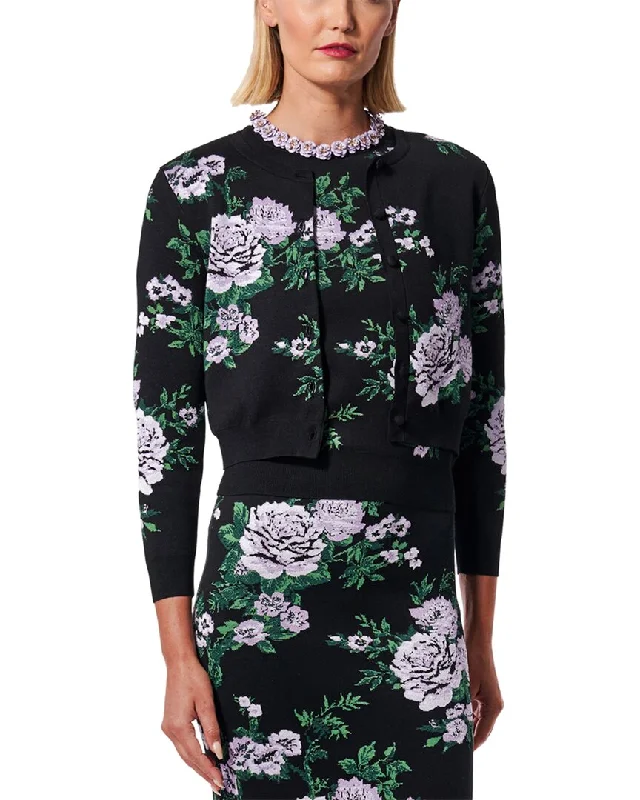 Timeless Women's Clothing Timeless Style Promotions Carolina Herrera 3/4-Sleeve Cropped Silk-Blend Cardigan Timeless Women's Clothing Timeless Style Promotions Carolina Herrera 3/4-Sleeve Cropped Silk-Blend Cardigan