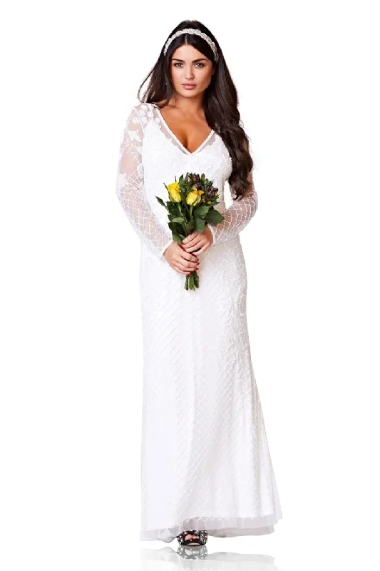 Women's Clothing For Travel Chic Styles Parma 1920s Inspired Gown in White