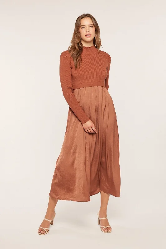 Women's Trendy Attire Crazy Discounts, Hurry Up Coco modest midi dress in burnt orange Women's Trendy Attire Crazy Discounts, Hurry Up Coco modest midi dress in burnt orange