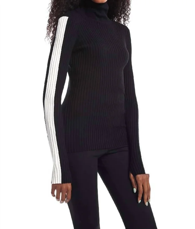 Women's Elegant Clothing Sets Unleash Your Trend Driven Style Mimosa Sweater In Black/cream Women's Elegant Clothing Sets Unleash Your Trend Driven Style Mimosa Sweater In Black/cream