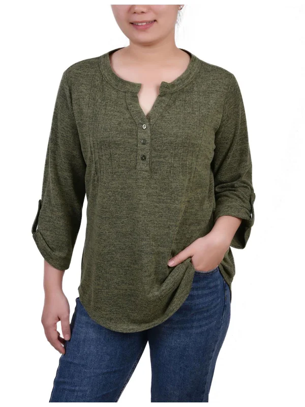 Women's Plus-Size Outfit Exclusive Discounts Petites Womens Knit Space Dyed Pullover Sweater