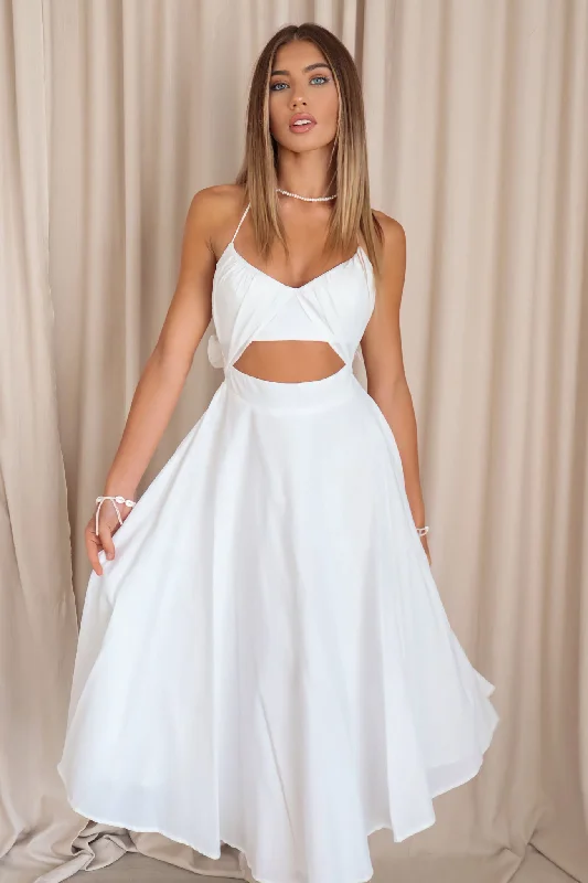 Women's Clothes And Apparel Spring Offer Carly Midi Dress - White
