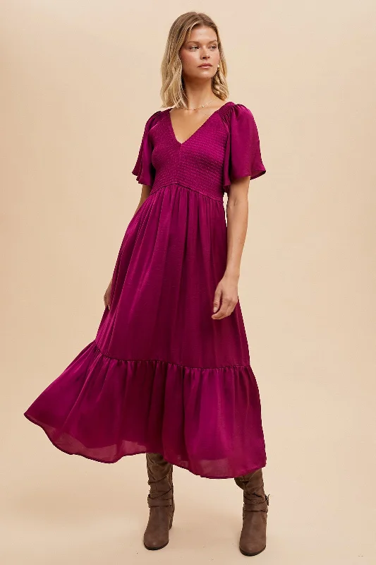 Women's Stylish Outdoor Outfit Valentine's Special Rosalyn modest midi dress