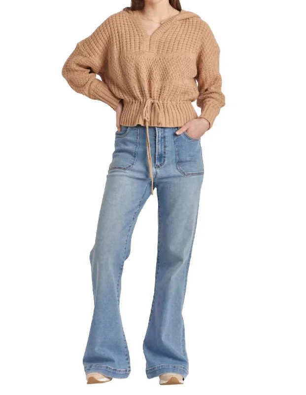 Women's Active Garments For Workouts Trend Forward Threads Bowie Hoodie Sweater In Buckwheat