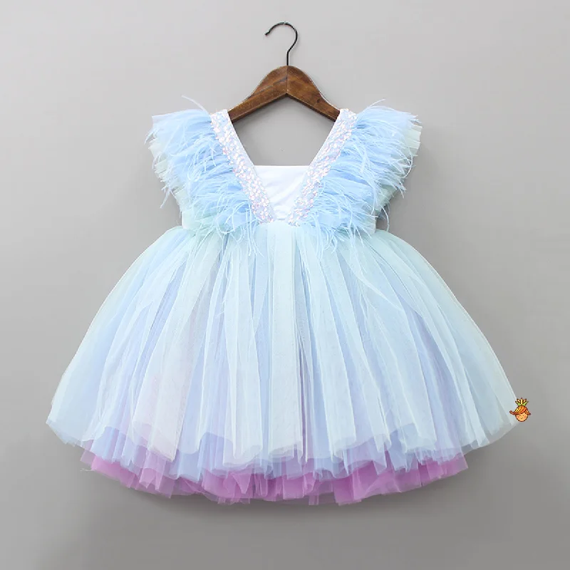 Women's Evening Clothes Hurry Before It'S Gone Sleeveless Ruffle Multicolour Net Dress Women's Evening Clothes Hurry Before It'S Gone Sleeveless Ruffle Multicolour Net Dress