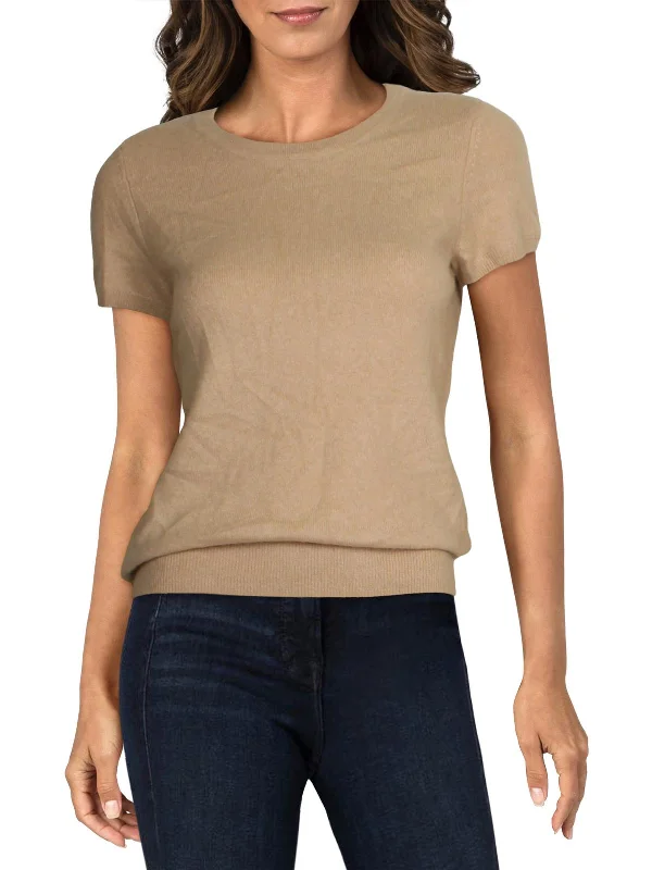 Elegant Women's Attire Chic Trend Collection Womens Cashmere Short Sleeves Pullover Sweater