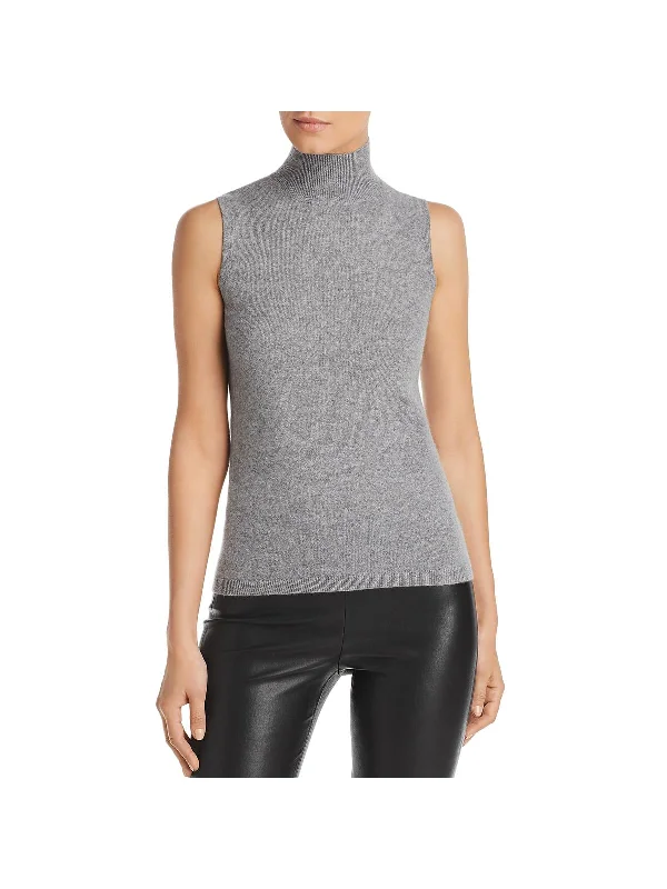 Women's Plus-Size Attire Additional Time-Limited Offers Womens Cashmere Ribbed Trim Tank Top Sweater