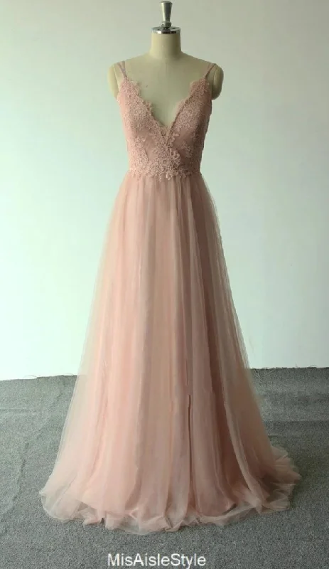 Women's Outfit For The Office Trendy Fashion Sale Twin Straps Blush Bohemian Wedding Dress