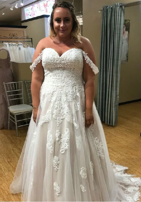 Women's Clothes For Outdoor Events Trendy Styles Off Shoulder Sleeves Plus Size Blush Wedding Dress Women's Clothes For Outdoor Events Trendy Styles Off Shoulder Sleeves Plus Size Blush Wedding Dress