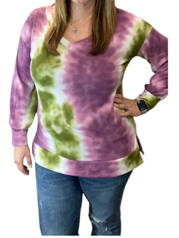 Women's Professional Attire Luxury Fashion Discounts Puff Sleeve Sweater In Olive/plum