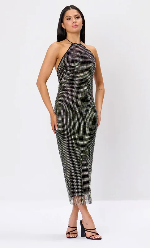 Women's Casual Wear Outfit Style Without Limits Black Rhinestone Lace Up Midi Dress Women's Casual Wear Outfit Style Without Limits Black Rhinestone Lace Up Midi Dress