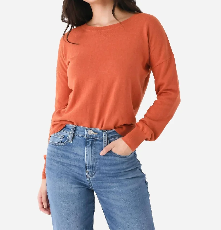 Women's Timeless Attire Huge Markdowns Heart Sleeve Sweater In Amber/milk