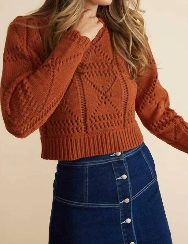 Women's Classic Outfit Fashion Sale Cara Crochet Jumper In Ginger