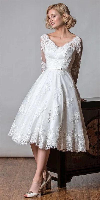 Sustainable Fashion Clothing For Women Imeless Style Long Sleeve Short Lace Wedding Dress Sustainable Fashion Clothing For Women Imeless Style Long Sleeve Short Lace Wedding Dress