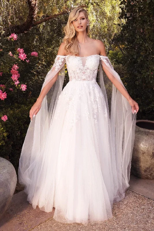 Sustainable Women's Clothes Fashionista Favorites Cinderella Divine A1080W A Line Long Sheer Wedding Gown Sustainable Women's Clothes Fashionista Favorites Cinderella Divine A1080W A Line Long Sheer Wedding Gown