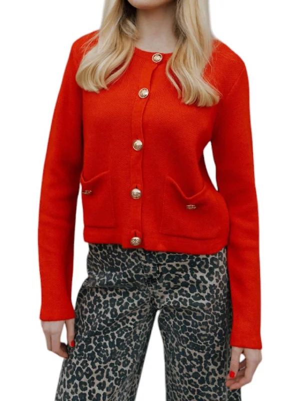 Women's Clothes And Apparel Ride The Style Wave Sweater Cardigan In Red