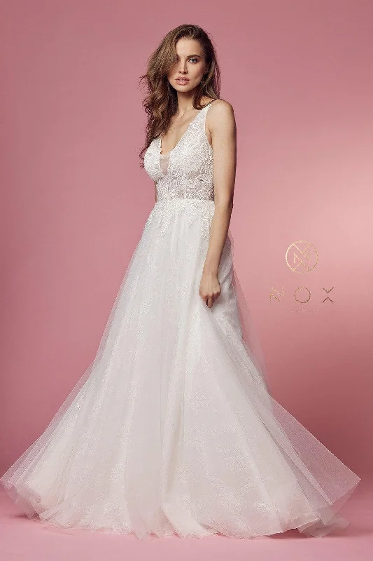 Women's Elegant Outfit Daring Fashion Promotions Sleeveless A-Line Long Wedding Gown Women's Elegant Outfit Daring Fashion Promotions Sleeveless A-Line Long Wedding Gown