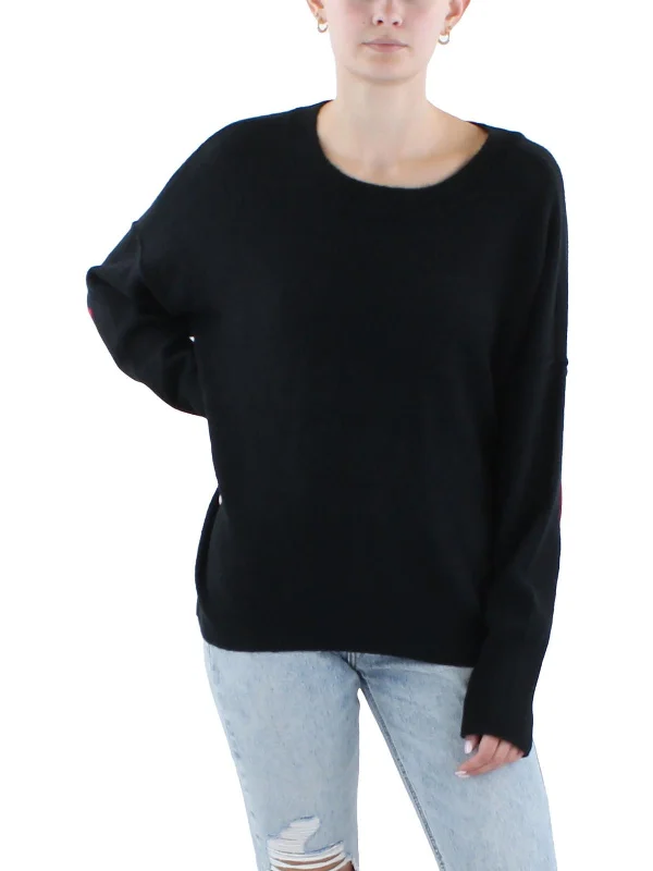 Women's Casual Clothing For Lounging Ends Soon Womens Embroidered Ribbed Trim Pullover Sweater