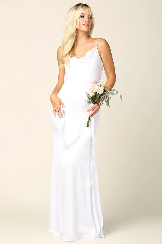 Chic Women's Outfit Casual Chic Deals Simple Spaghetti Strap Satin Long Wedding Dress Chic Women's Outfit Casual Chic Deals Simple Spaghetti Strap Satin Long Wedding Dress