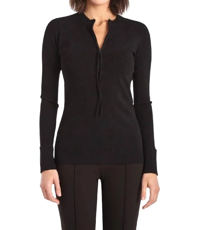 Women's Plus-Size Outfit Trendy Street Style Stiletto Sweater In Black