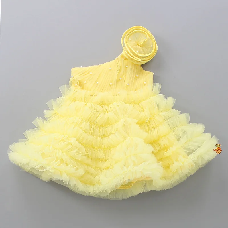Women's Versatile Apparel Fashion-Forward Offers Swirl Enhanced One Shoulder Yellow Dress Women's Versatile Apparel Fashion-Forward Offers Swirl Enhanced One Shoulder Yellow Dress