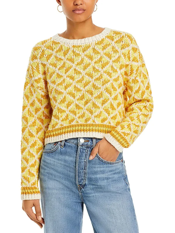 Women's Everyday Apparel Statement Fashion Offers The Itsy Womens Knit Crewneck Crop Sweater