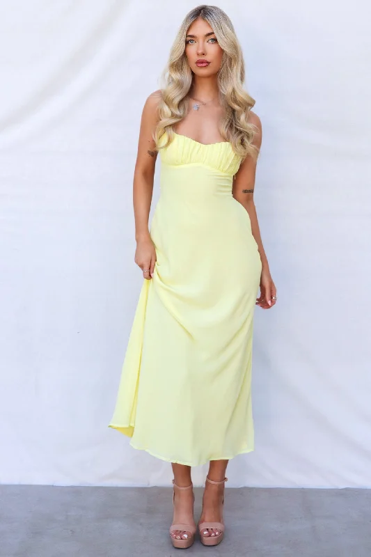 Women's Holiday Clothing End Of Season Sale July Maxi Dress - Yellow