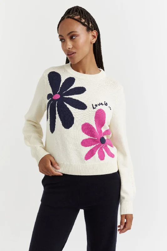 Women's Clothing Sets Huge Price Cut Cream Wool-Cashmere Love Is... Sweater