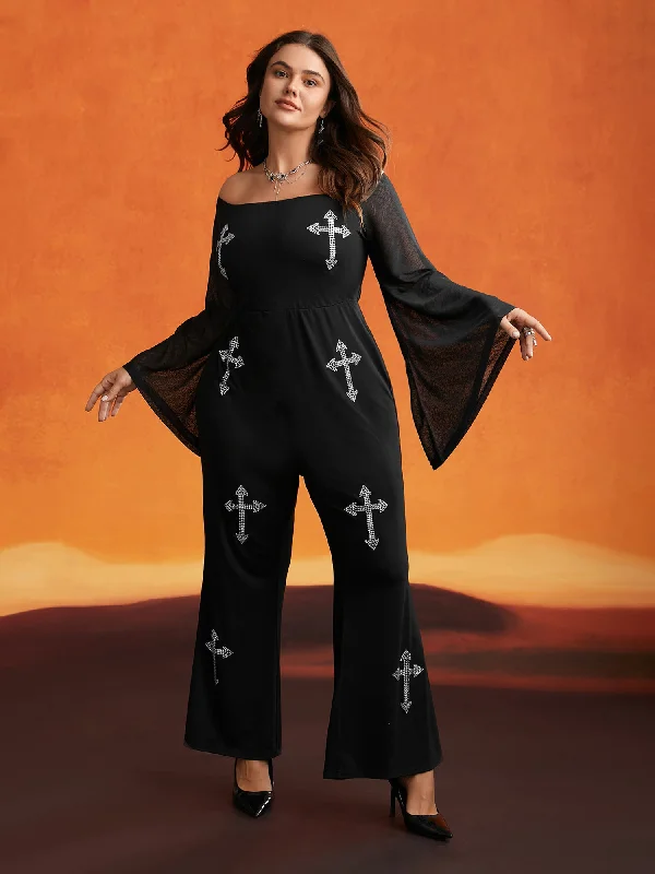 Women's Functional Outdoor Garments Enjoy Discount Gothic Glam Off-Shoulder Waist-Cinching Jumpsuit Women's Functional Outdoor Garments Enjoy Discount Gothic Glam Off-Shoulder Waist-Cinching Jumpsuit